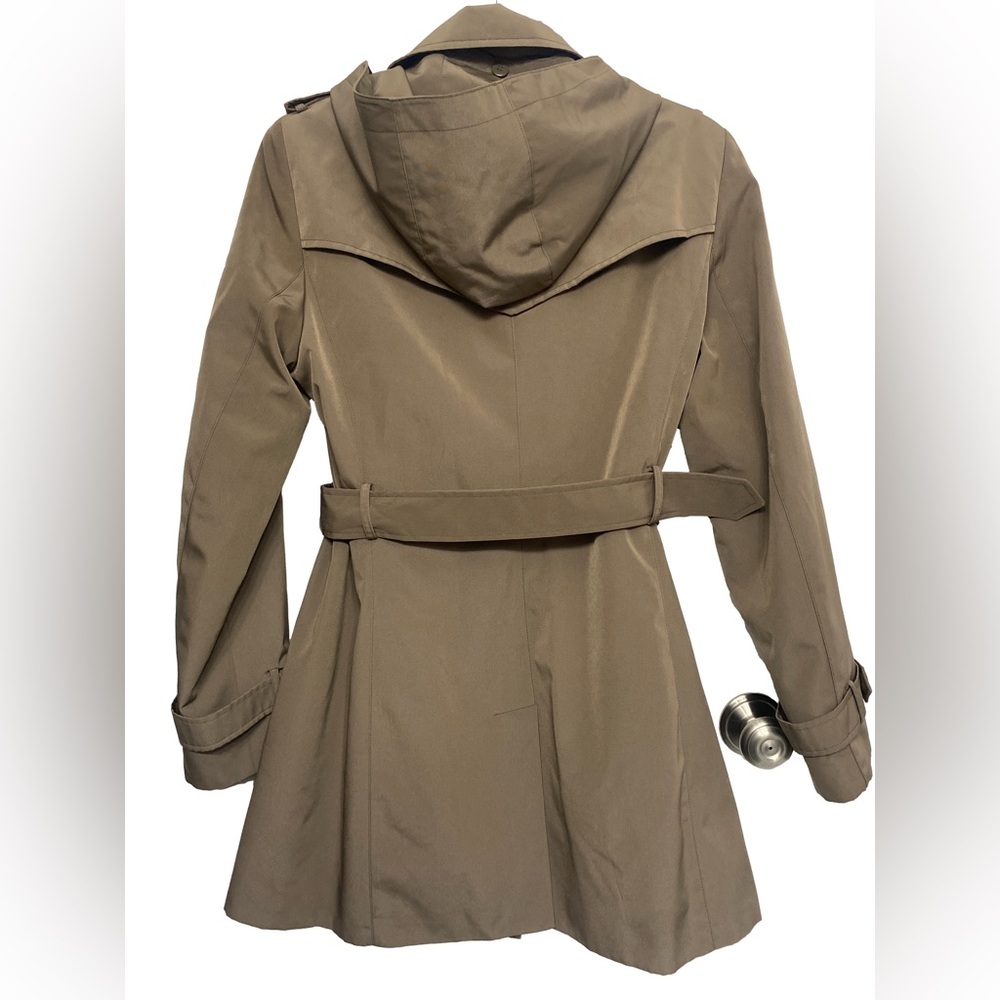 Calvin Klein Double-Breasted Hooded Trench Coat with Wool-Blend Liner - Picture 2 of 11